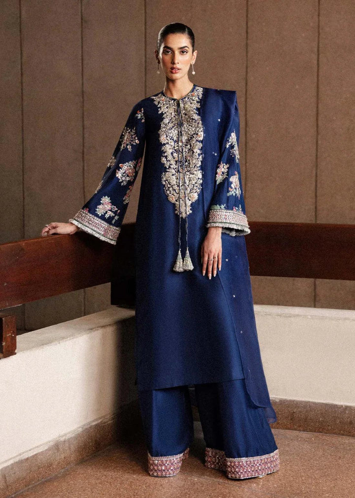 Hussain Rehar Silk Suit-Replica Suits-Replica Zone