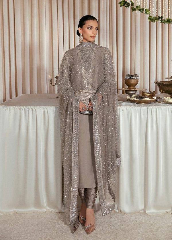 Hussain Rehar Silk Suit-Replica Suits-Replica Zone