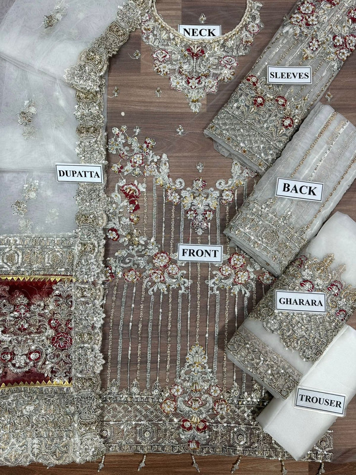 Imrozia Net Bridal Suit-Bridal Suits-Replica Zone