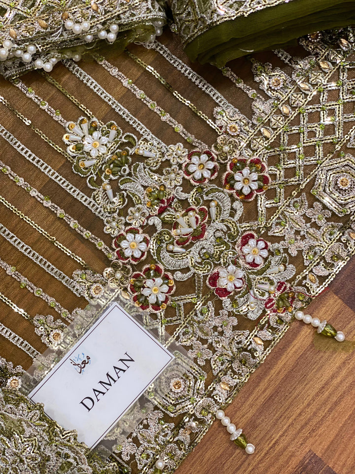Imrozia Net Gharara-Bridal Suits-Replica Zone
