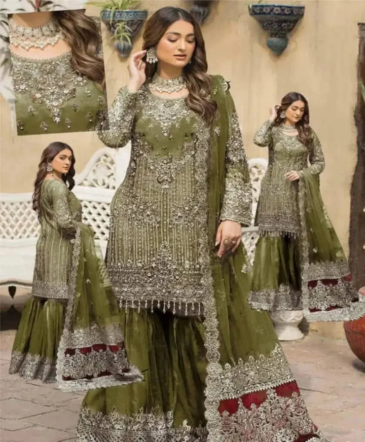 Imrozia Net Gharara-Bridal Suits-Replica Zone