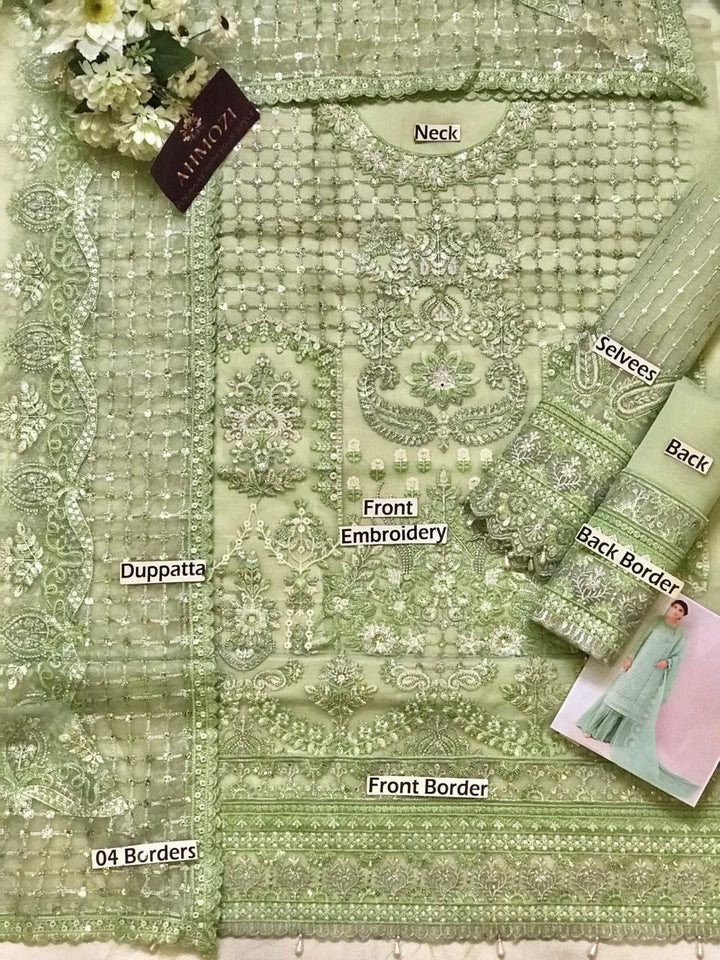 Imrozia Organza Suit-Replica Suits-Replica Zone