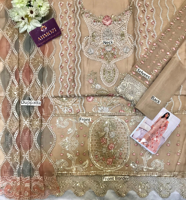 Imrozia Organza Suit-Replica Suits-Replica Zone