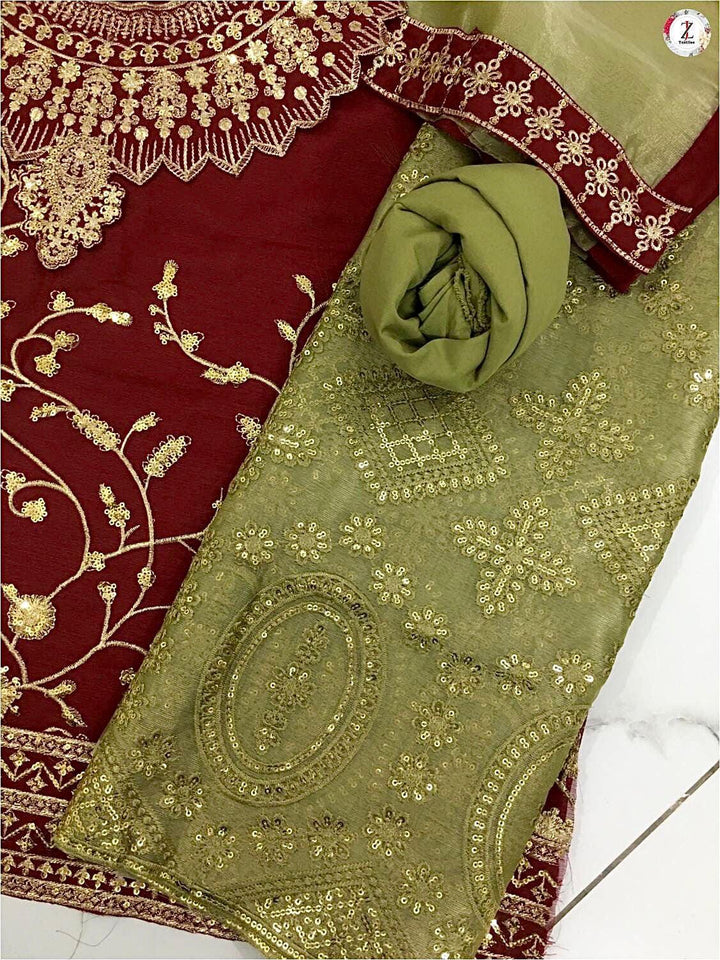 Indian Chiffon Bridal Suit-Bridal Suits-Replica Zone