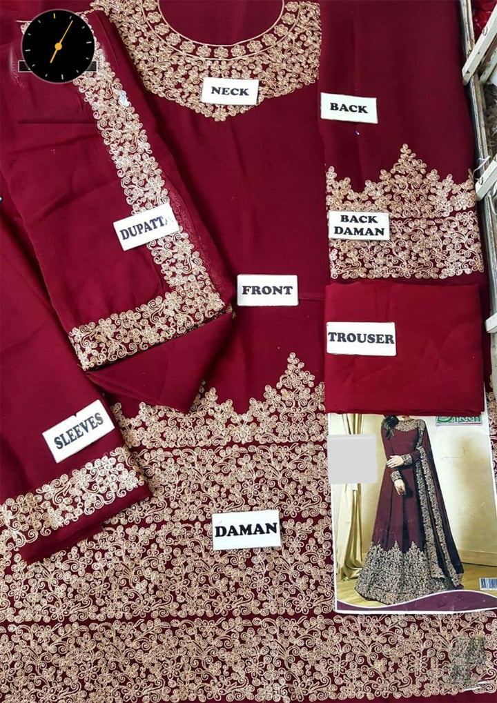 Indian Chiffon Maxi-Bridal Suits-Replica Zone