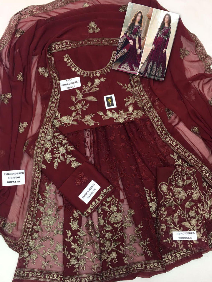 Indian Chiffon Maxi-Bridal Suits-Replica Zone
