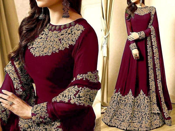 Indian Chiffon Maxi-Bridal Suits-Replica Zone