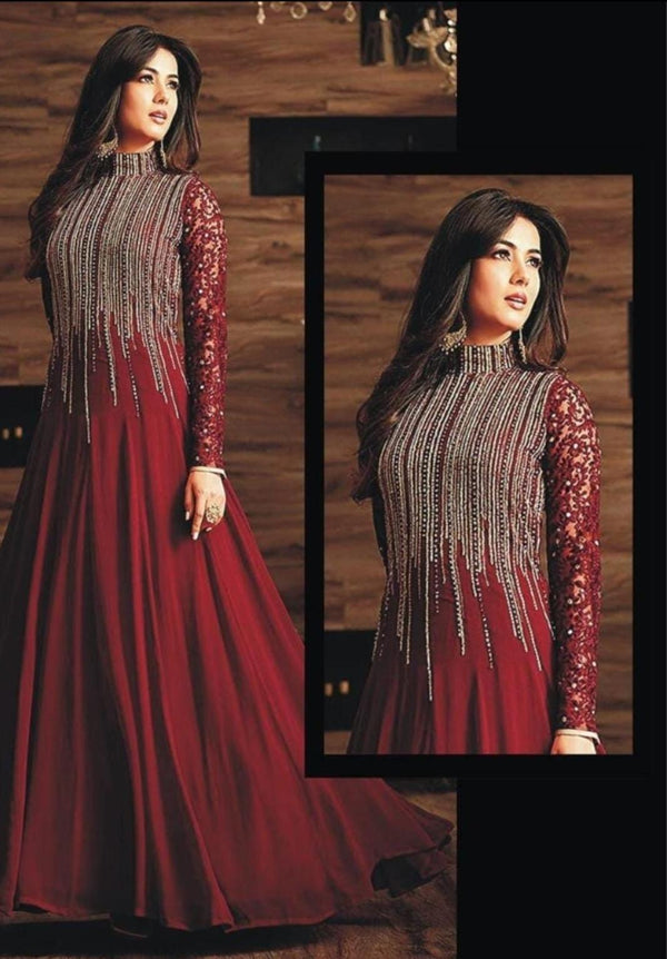 Indian Chiffon Maxi-Bridal Suits-Replica Zone