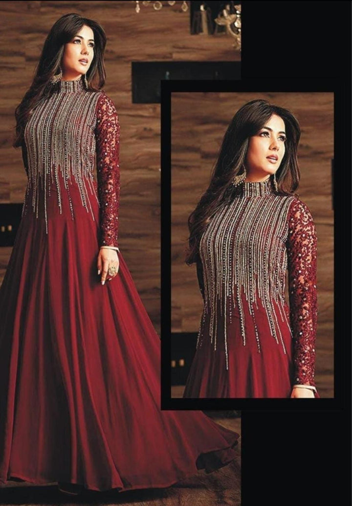 Indian Chiffon Maxi-Bridal Suits-Replica Zone