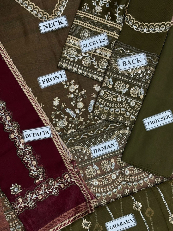 Iznik Chiffon Bridal Suit-Bridal Suits-Replica Zone