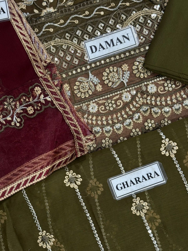 Iznik Chiffon Bridal Suit-Bridal Suits-Replica Zone