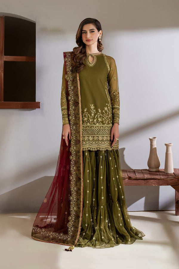 Iznik Chiffon Bridal Suit-Bridal Suits-Replica Zone