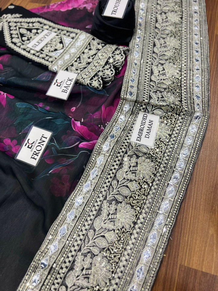 Iznik Chiffon Frock-Bridal Suits-Replica Zone