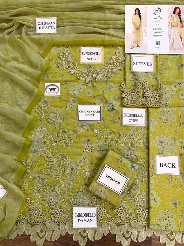 Iznik Lawn Suit-Lawn Suits-Replica Zone
