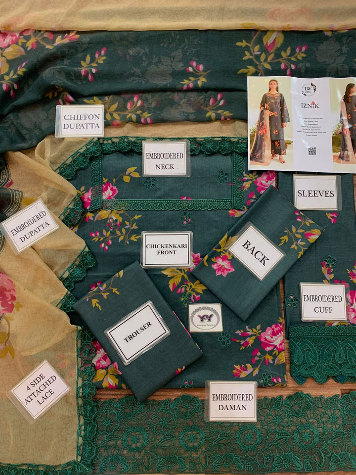 Iznik Lawn Suit-Lawn Suits-Replica Zone