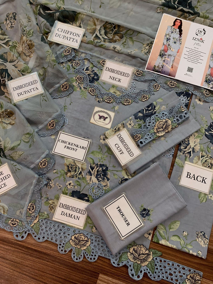 Iznik Lawn Suit-Lawn Suits-Replica Zone