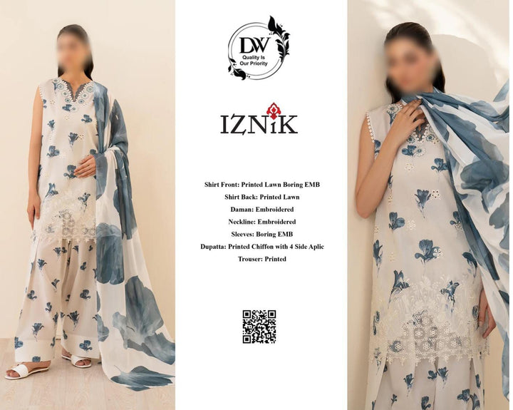 Iznik Lawn Suit-Lawn Suits-Replica Zone