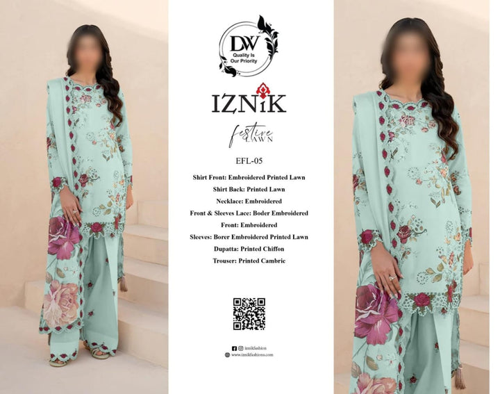 Iznik Lawn Suit-Lawn Suits-Replica Zone