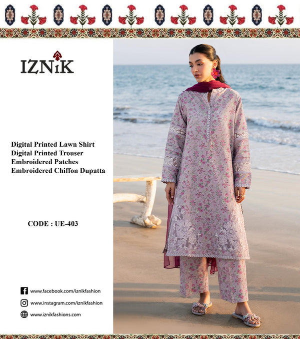 Iznik Lawn Suit-Lawn Suits-Replica Zone