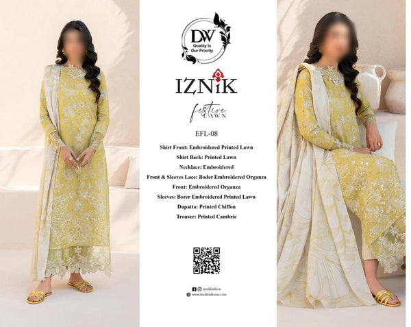 Iznik Lawn Suit-Lawn Suits-Replica Zone