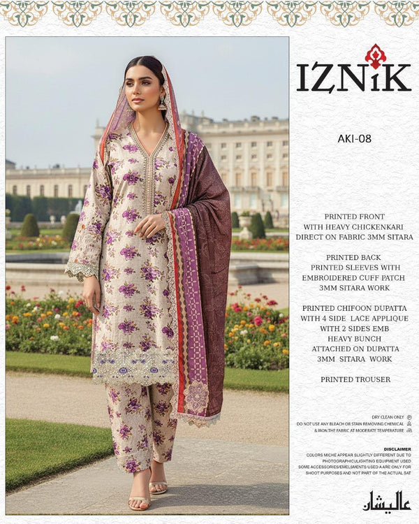 Iznik Lawn Suit-Lawn Suits-Replica Zone