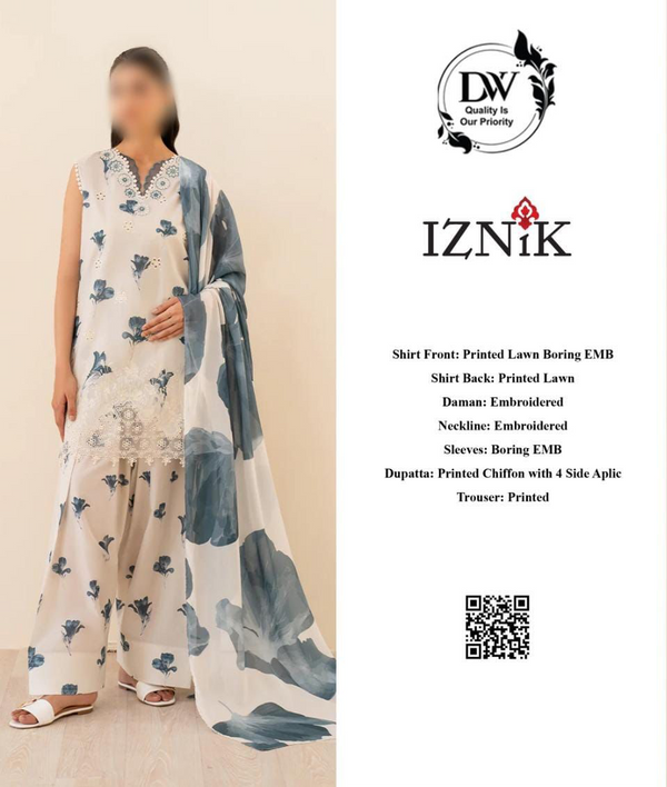 Iznik Lawn Suit-Lawn Suits-Replica Zone
