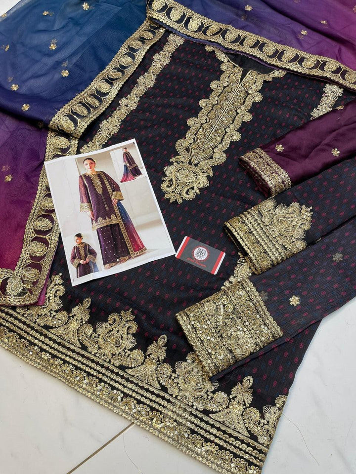 Jazmin Chiffon Suit-Replica Suits-Replica Zone