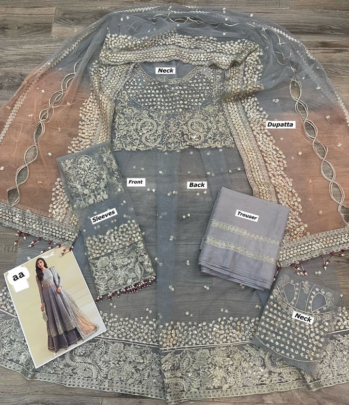 Jazmin Net Maxi-Bridal Suits-Replica Zone