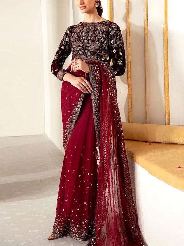 Jazmin Net Saree-Bridal Suits-Replica Zone