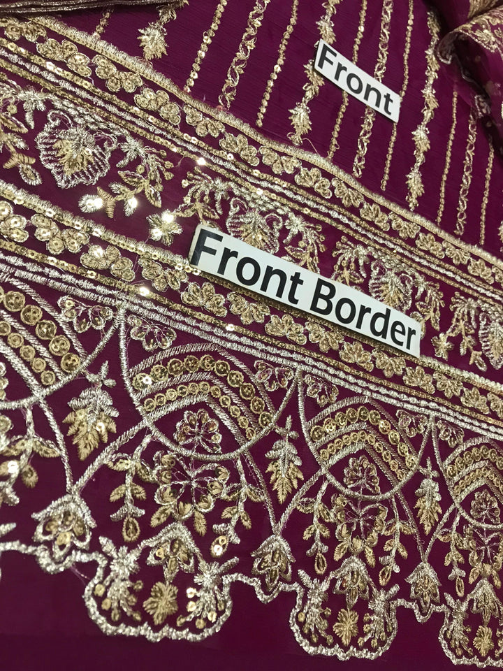 Kanwal Malik Chiffon Suit-Replica Suits-Replica Zone