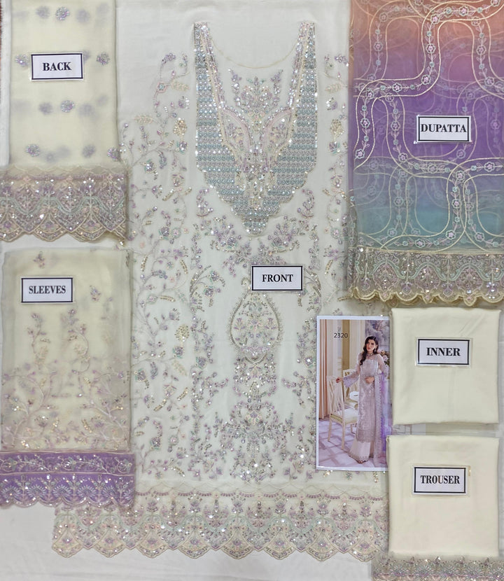 Kanwal Malik Chiffon Suit-Replica Suits-Replica Zone