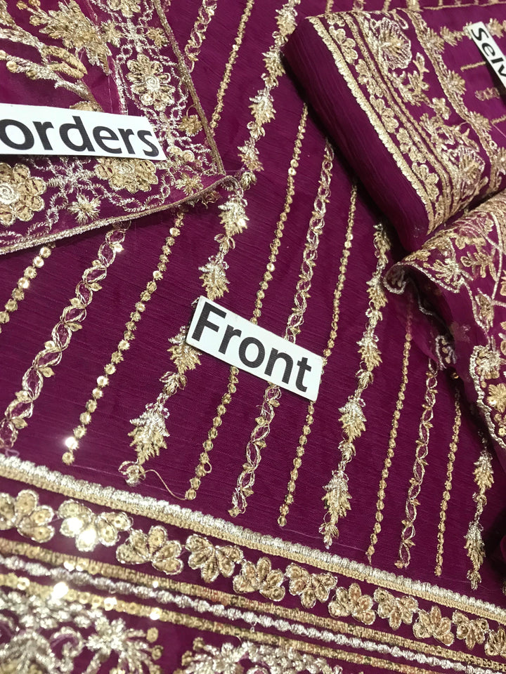 Kanwal Malik Chiffon Suit-Replica Suits-Replica Zone