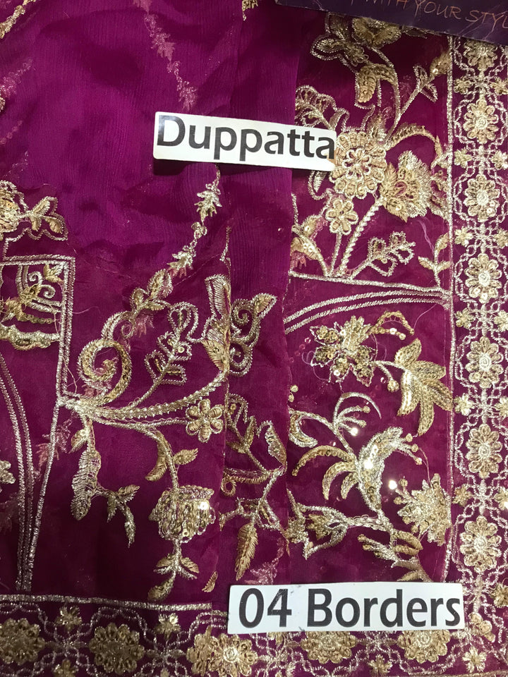 Kanwal Malik Chiffon Suit-Replica Suits-Replica Zone