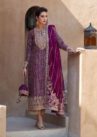 Kanwal Malik Chiffon Suit-Replica Suits-Replica Zone