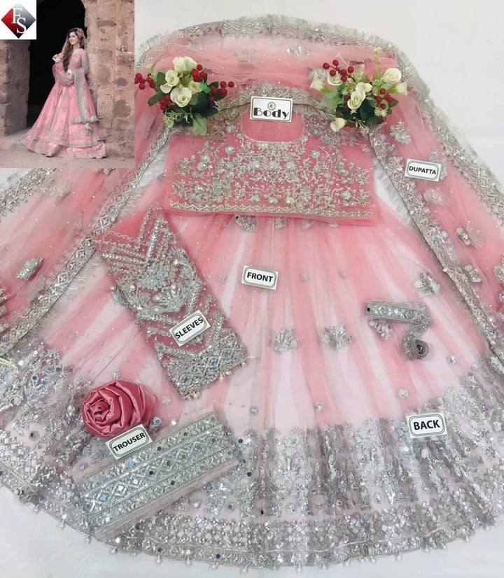 Kashees Net Bridal Suit-Bridal Suits-Replica Zone