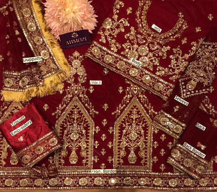 Kashees Net Bridal Suit-Bridal Suits-Replica Zone