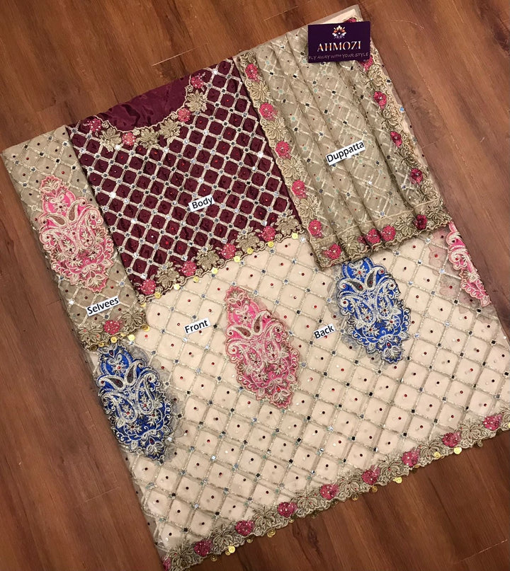 Kashees Net Bridal Suit-Bridal Suits-Replica Zone