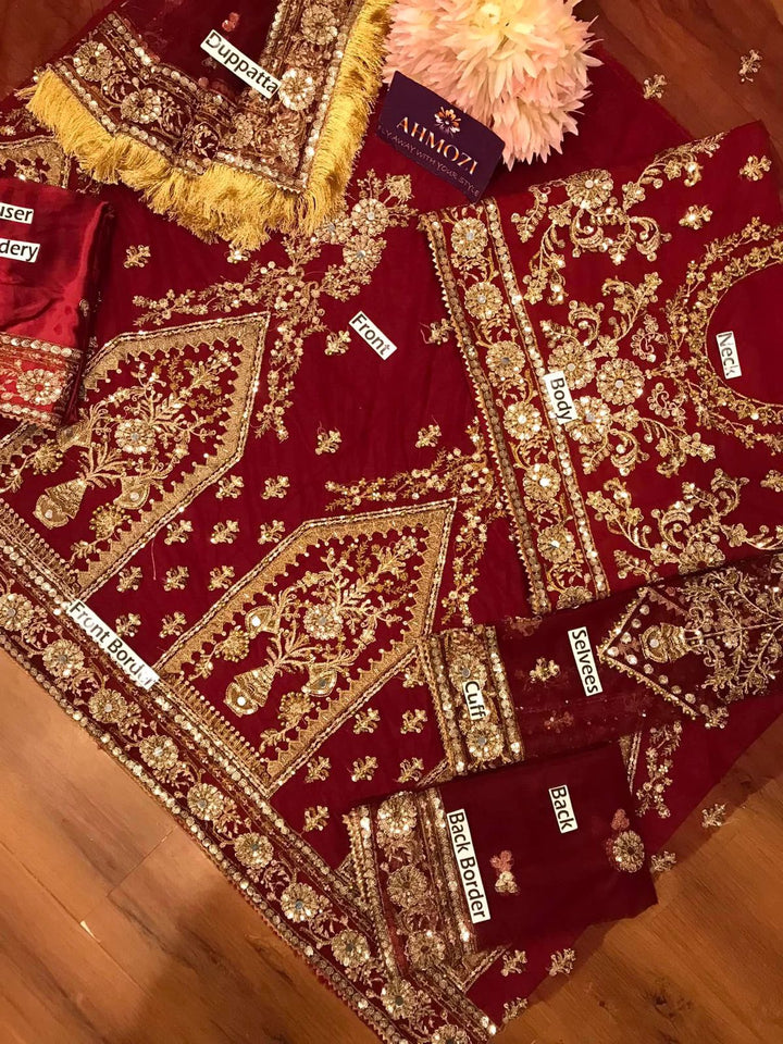 Kashees Net Bridal Suit-Bridal Suits-Replica Zone