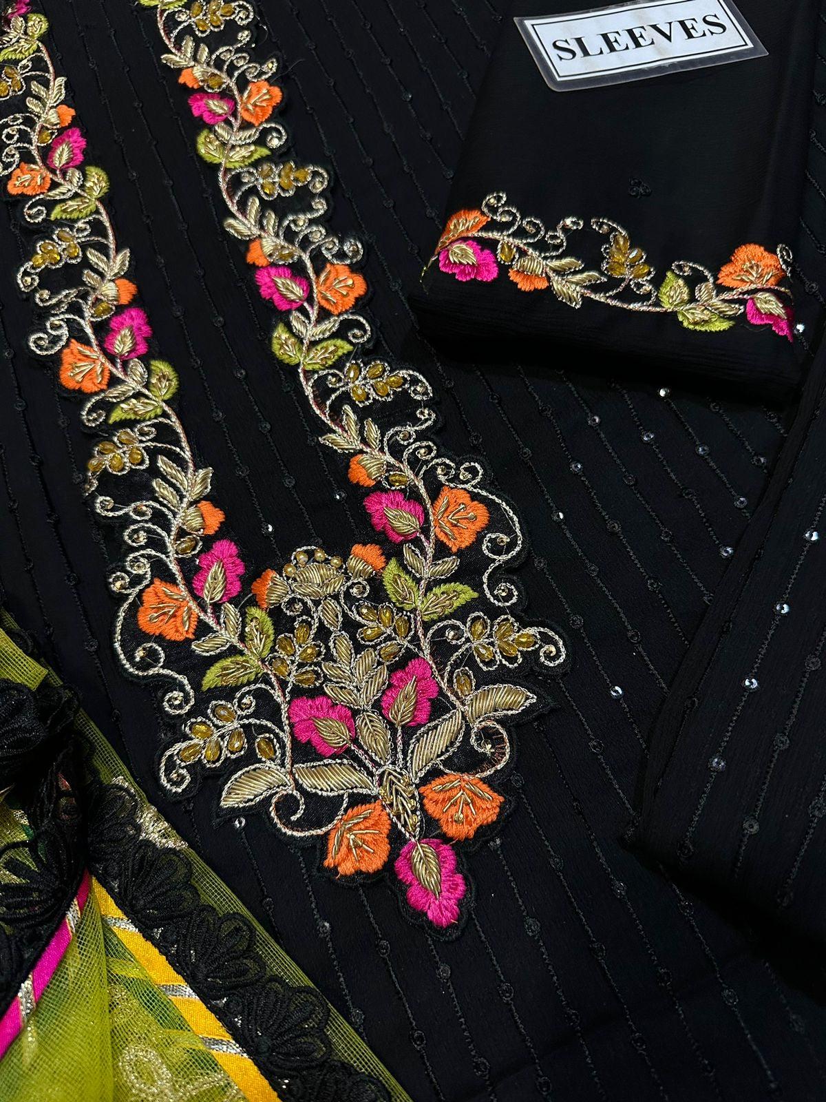 Khuda Buksh Chiffon Suit-Replica Suits-Replica Zone