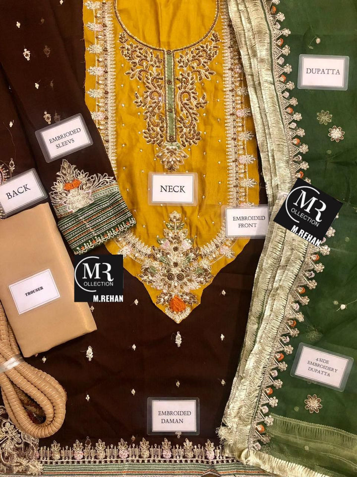 Khuda Buksh Chiffon Suit-Replica Suits-Replica Zone