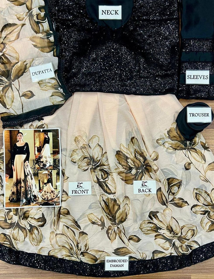 Lulusar Chiffon Frock-Bridal Suits-Replica Zone