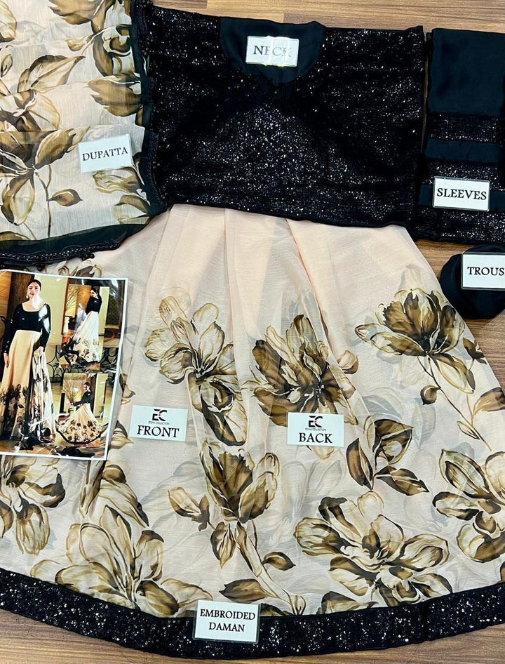 Lulusar Chiffon Frock-Bridal Suits-Replica Zone