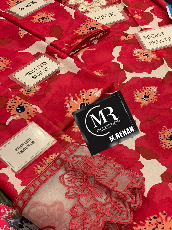 M Print Lawn Suit-Lawn Suits-Replica Zone