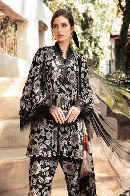Chiffon Dupatta Lawn Suits | Embroidered Chiffon Dupatta Dress  Replica  Zone