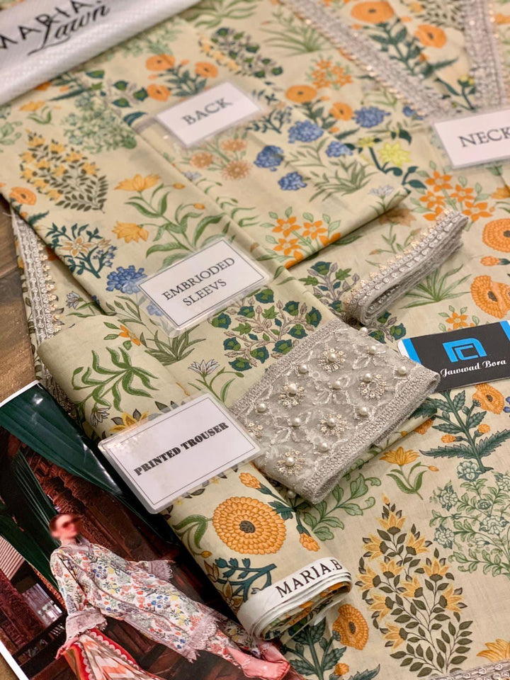 M Print Lawn Suit-Lawn Suits-Replica Zone