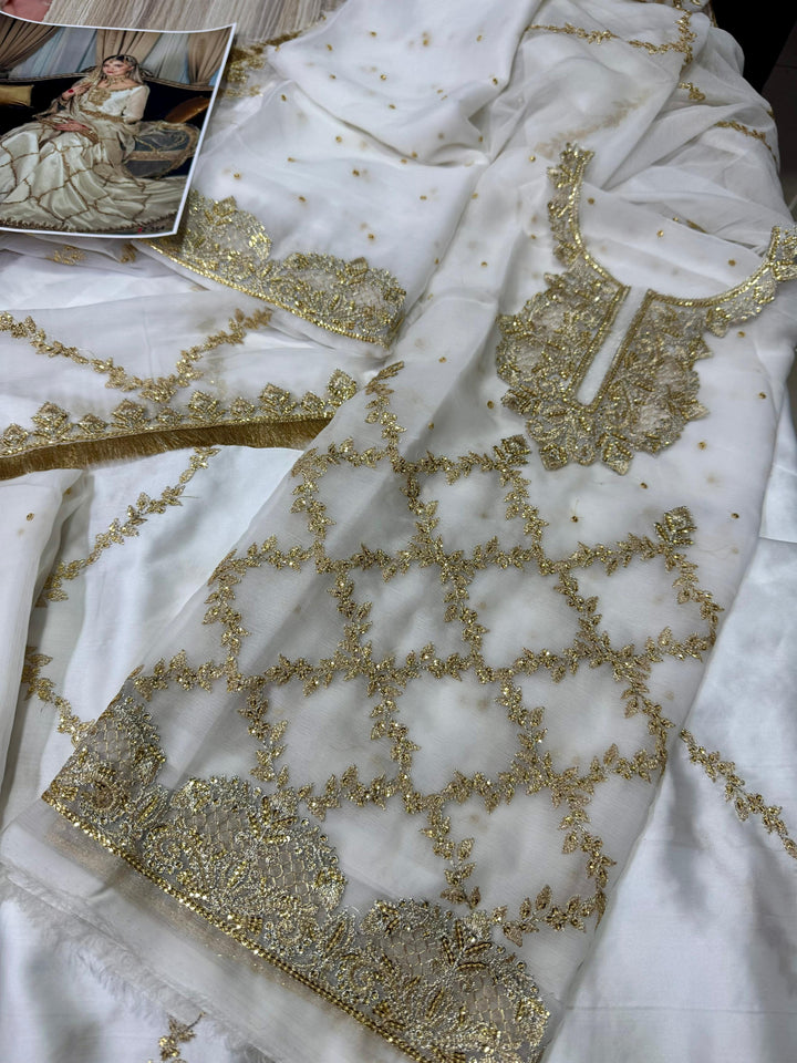 Maha Chiffon Gharara-Bridal Suits-Replica Zone