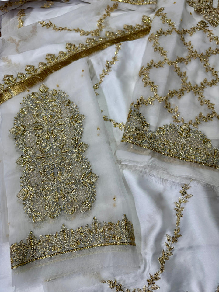 Maha Chiffon Gharara-Bridal Suits-Replica Zone
