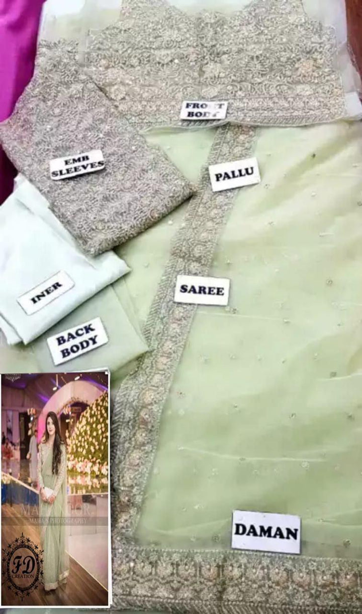 Maha Noor Net Saree-Bridal Suits-Replica Zone