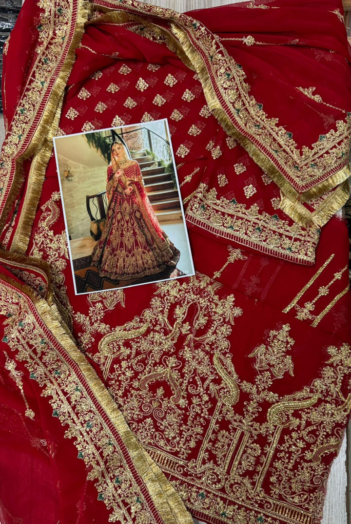Maha Wajahat Chiffon Bridal Suit-Bridal Suits-Replica Zone