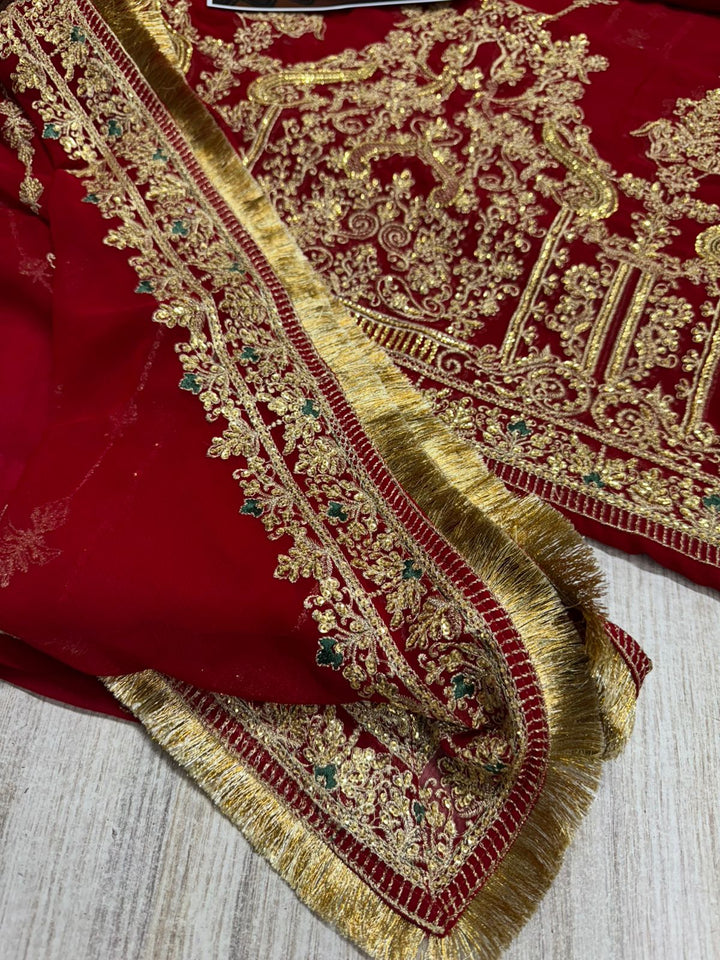 Maha Wajahat Chiffon Bridal Suit-Bridal Suits-Replica Zone